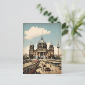 Berlijnse wijnposter briefkaart (Staand voorkant)