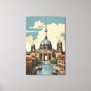 Berlijnse wijnposter canvas afdruk