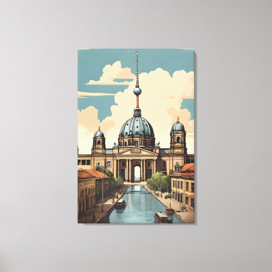 Berlijnse wijnposter canvas afdruk (Voorkant)