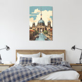 Berlijnse wijnposter canvas afdruk (Insitu (Slaapkamer))