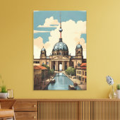Berlijnse wijnposter canvas afdruk (Insitu (Woonkamer))