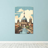 Berlijnse wijnposter canvas afdruk (Insitu (Houten vloer))