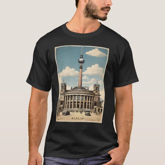 Berlijnse wijnposter t-shirt (Voorkant)