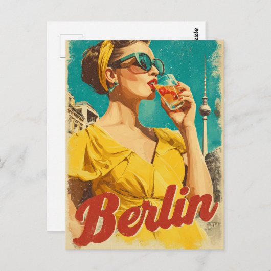 Berlin 50s retro briefkaart (Voorkant / Achterkant)