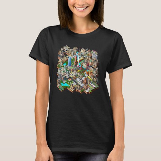 Berlin 90s Retro Video Game City Building Map Game T-shirt (Voorkant)
