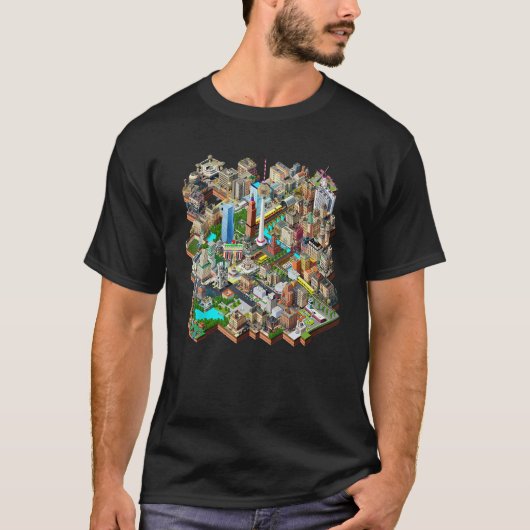 Berlin 90s Retro Video Game City Building Map Game T-shirt (Voorkant)