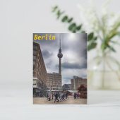 Berlin Alexanderplatz Fernsehturm Briefkaart (Staand voorkant)