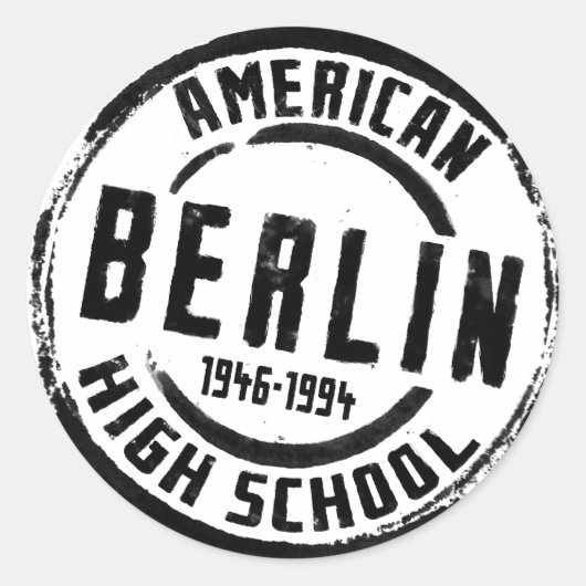 Berlin American High School Stamp A004 Ronde Sticker (Voorkant)