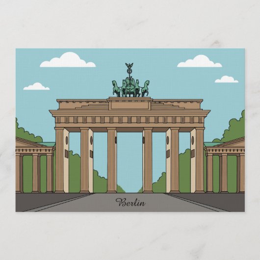 Berlin Brandenburg Gate – Classic City Landmark Kaart (Voorkant)