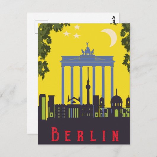Berlin, brandenburg gate, Duitsland Briefkaart (Voorkant / Achterkant)