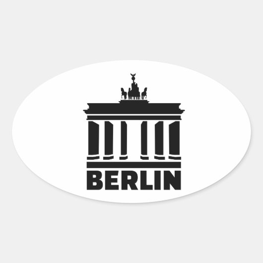 Berlin Brandenburg gate Ovale Sticker (Voorkant)