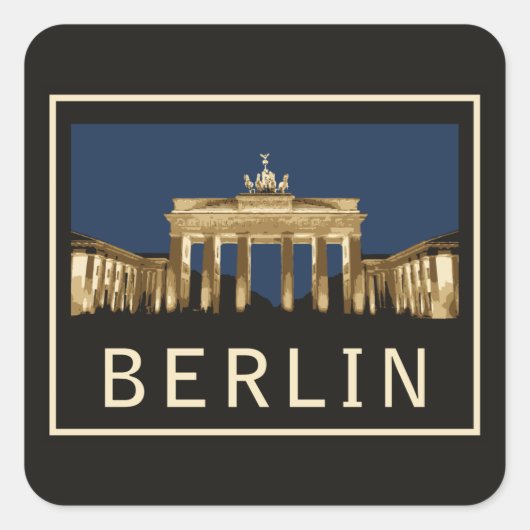 Berlin Brandenburg Gate Vierkante Sticker (Voorkant)
