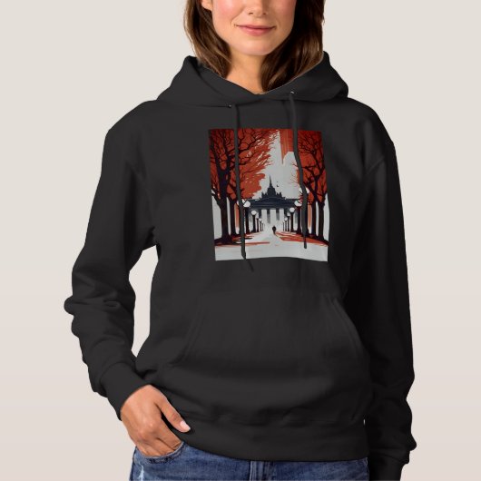 Berlin Brandenburg Minimalist Gate Hoodie (Voorkant)