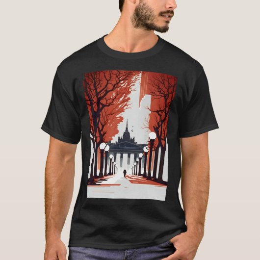 Berlin Brandenburg Minimalist Gate T-shirt (Voorkant)