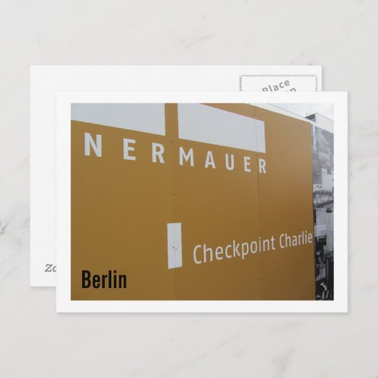 Berlin Checkpoint Charlie Briefkaart (Voorkant / Achterkant)
