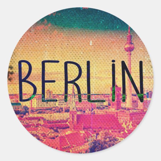 Berlin, circle ronde sticker (Voorkant)