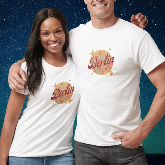Berlin City Duitsland Retro bruin T-shirt