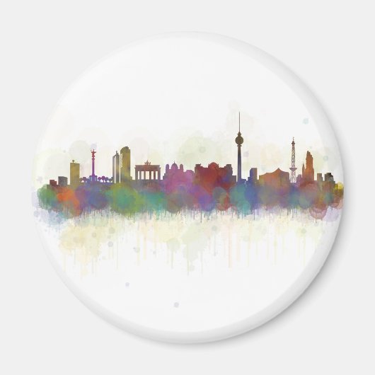 Berlin city Germany. Deutsche Skyline art v2 Magneet (Voorkant)