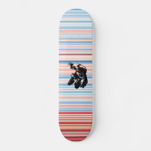 Berlin Clima Stripes Astronaut Cosmonaut 1881-2019 Persoonlijk Skateboard (Voorkant)