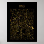 Berlin Dark Gold City Map Poster (Voorkant)