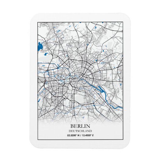 Berlin Deutschland Duitsland City Map Travel Lover Magneet (Verticaal)