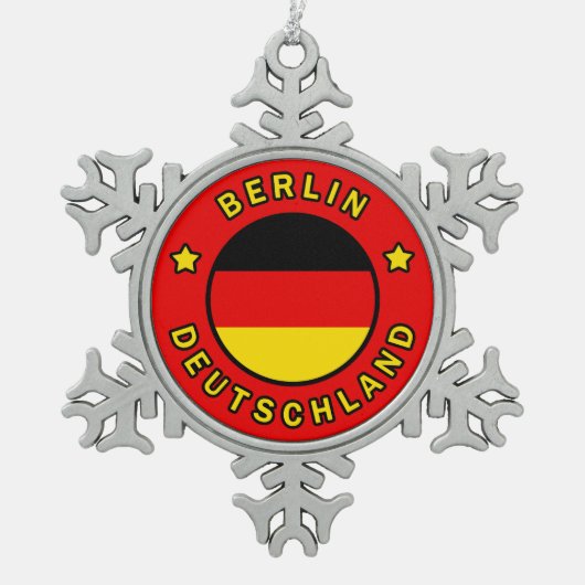 Berlin Deutschland Tin Sneeuwvlok Ornament (Voorkant)