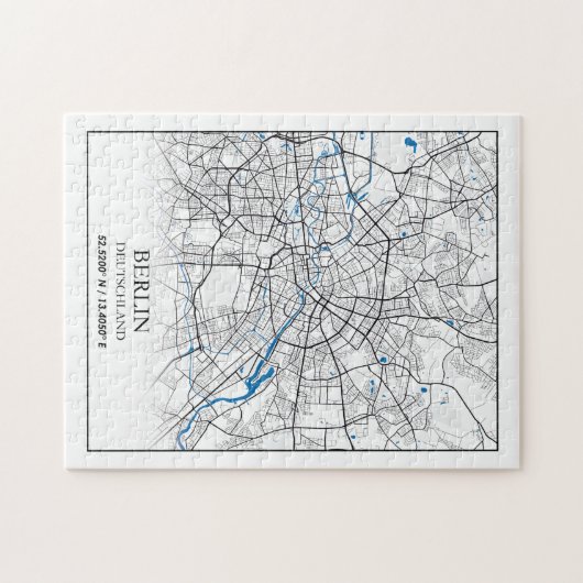 Berlin Duitsland City Map Coordinates Legpuzzel (Horizontaal)