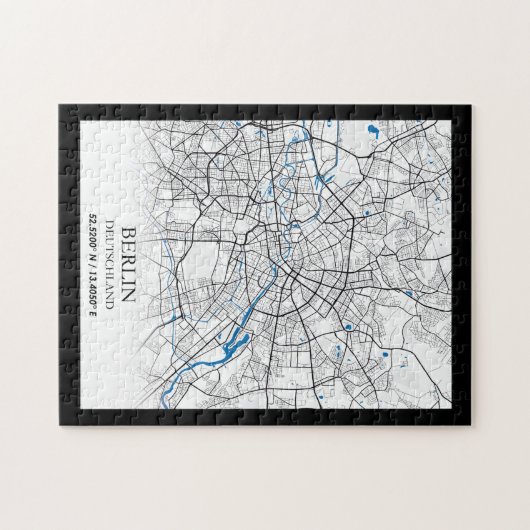 Berlin Duitsland City Map Coordinates Legpuzzel (Horizontaal)