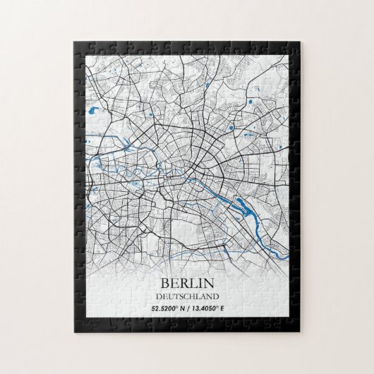 Berlin Duitsland City Map Coordinates Legpuzzel (Verticaal)