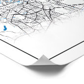 Berlin Duitsland City Map Coordinates Poster (Hoek)