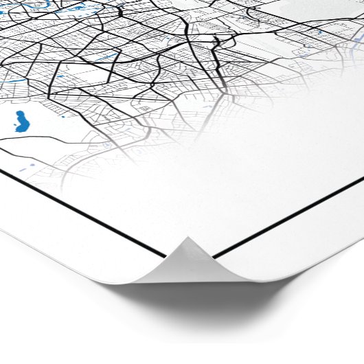 Berlin Duitsland City Map Coordinates Poster (Hoek)