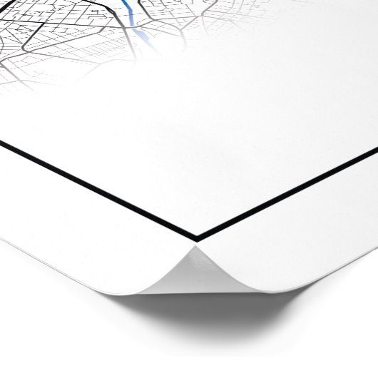 Berlin Duitsland City Map Coordinates Poster (Hoek)