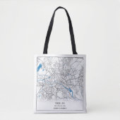 Berlin Duitsland City Map Coordinates Tote Bag (Voorkant)