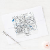 Berlin Duitsland City Map Coordinates Vierkante Sticker (Envelop)