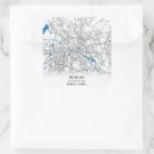 Berlin Duitsland City Map Coordinates Vierkante Sticker (Tas)