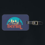 Berlin Duitsland City Skyline  Cityscape Bagagelabel<br><div class="desc">en retro-stadsplan met prachtige skyline, toeristische attractie en cityscape art. Koelwolkenkrabber en bouwartikelen voor silhouette-illustratie voor toeristen en reizigers. Perfect als souvenir om terug naar huis te brengen wanneer je op reis bent. Bespaar de herinnering aan uw reis en vakantie met familie en vrienden. De achtergrondkleur kan aan uw gewenste...</div>