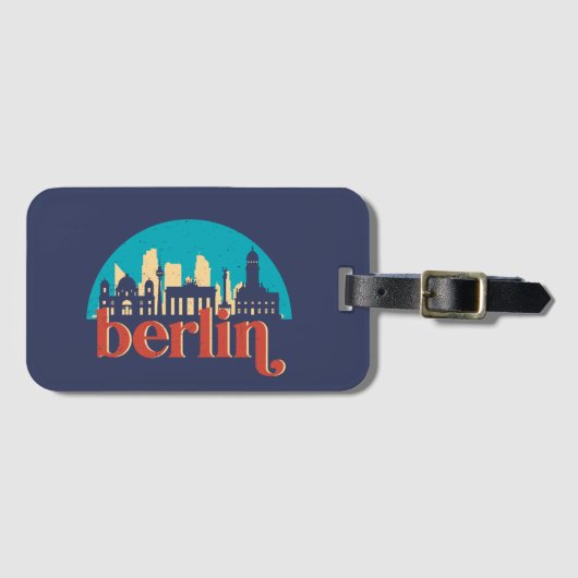 Berlin Duitsland City Skyline  Cityscape Bagagelabel (Voorkant (horizontaal))