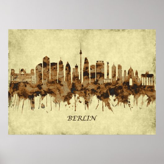 Berlin Duitsland Cityscape Poster (Voorkant)