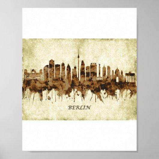 Berlin Duitsland Cityscape Poster (Voorkant)