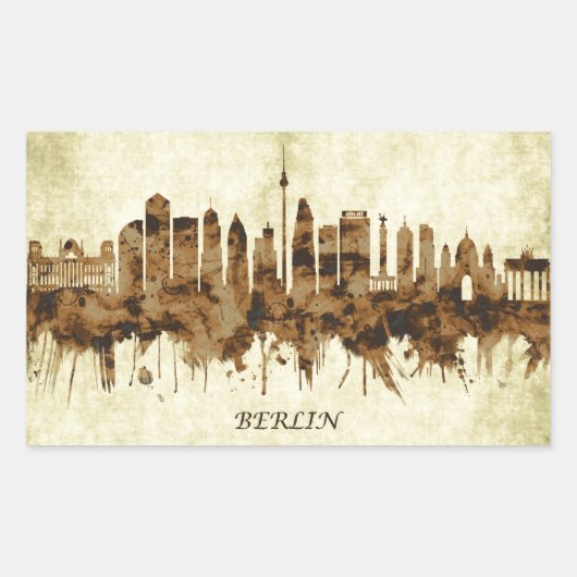 Berlin Duitsland Cityscape Rechthoekige Sticker (Voorkant)