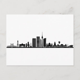BERLIN Duitsland Hoofdstad Skyline Silhouette Briefkaart