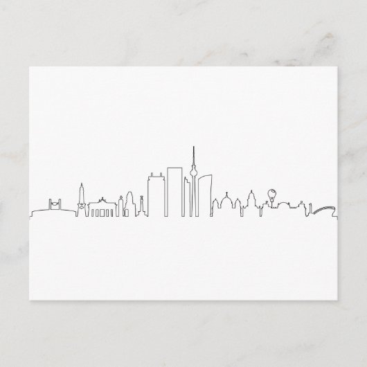 BERLIN Duitsland Hoofdstad Skyline Silhouette Briefkaart (Voorkant)