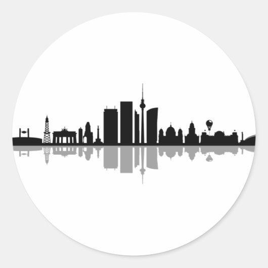 BERLIN Duitsland Hoofdstad Skyline Silhouette Ronde Sticker (Voorkant)