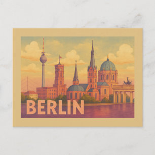Berlin Duitsland Icoon Scene Briefkaart