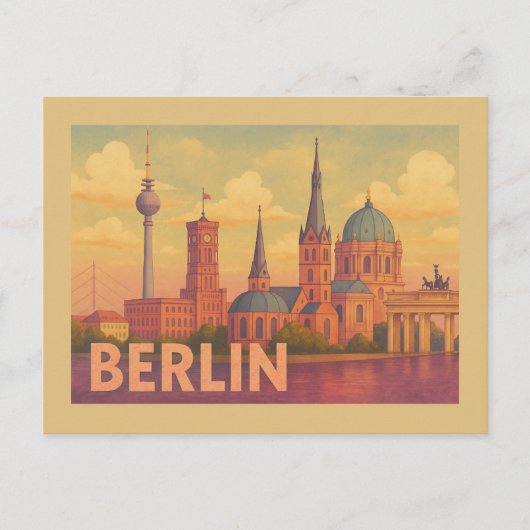 Berlin Duitsland Icoon Scene Briefkaart (Voorkant)