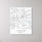 Berlin Duitsland Map Canvas Print (Voorkant)