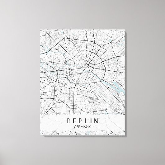 Berlin Duitsland Map Canvas Print (Voorkant)