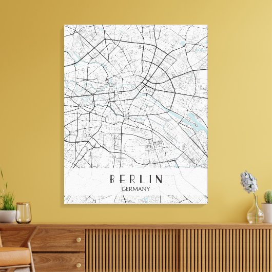 Berlin Duitsland Map Canvas Print (Insitu (Woonkamer))