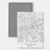 Berlin Duitsland Map Canvas Print Magneet (Voorkant / Achterkant)