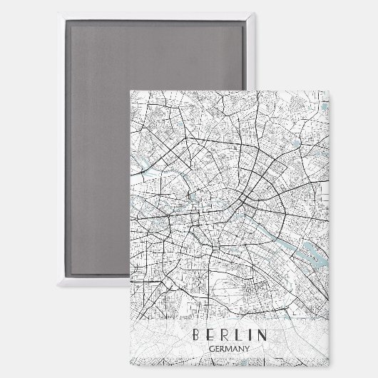 Berlin Duitsland Map Canvas Print Magneet (Voorkant / Achterkant)